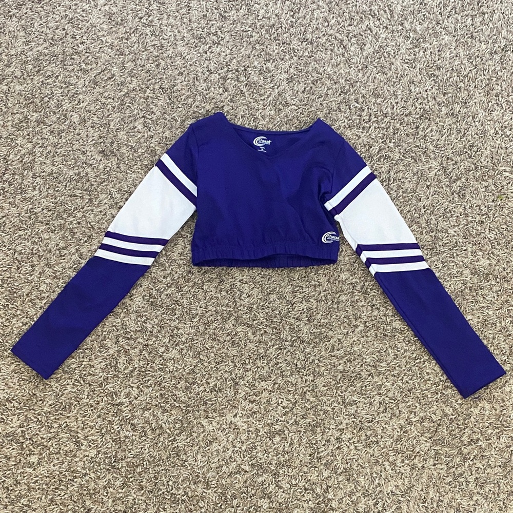 purple and white cheerleading